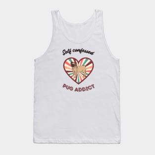 Self confessed pug addict - a retro vintage design Tank Top